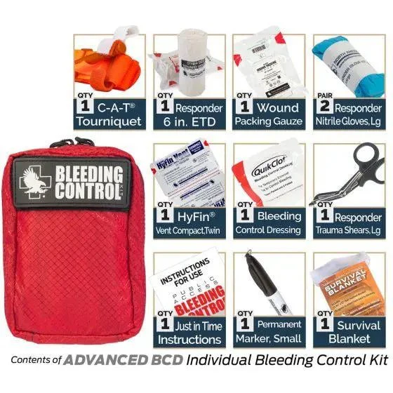 Public Access Bleeding Control Station - 8-PACK Nylon Pouch - Clear Polycarbonate Cabinet - Image 11