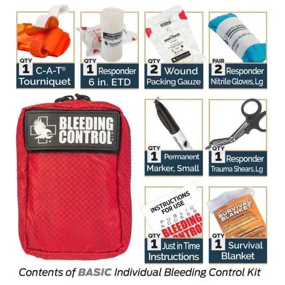 Public Access Bleeding Control Station - 8-PACK Nylon Pouch - Low Profile Metal Station - Image 7