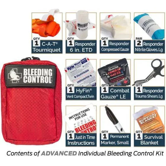 Public Access Bleeding Control Station - 8-PACK Nylon Pouch - Metal Semi-Recessed Cabinet - Image 7