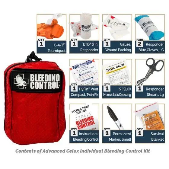 Public Access Bleeding Control Station - 8-PACK Nylon Pouch - Metal Semi-Recessed Cabinet - Image 9