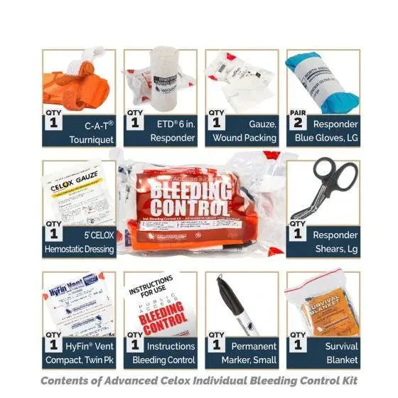 Public Access Bleeding Control Station - 8-PACK VACUUM SEALED - Metal Semi-Recessed Cabinet - Image 9
