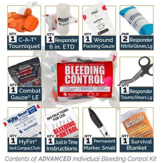 Public Access Bleeding Control Station - 8-PACK Vacuum Sealed Pouch - Low Profile Metal Station - Image 11