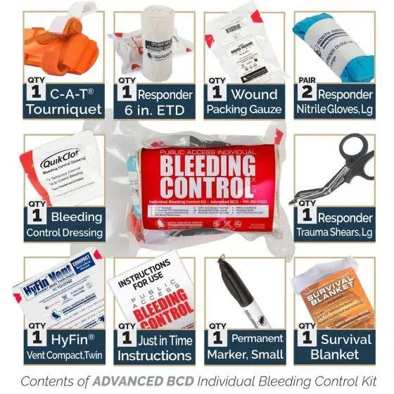 Public Access Bleeding Control Station - 8-PACK Vacuum Sealed Pouch - Low Profile Metal Station - Image 9
